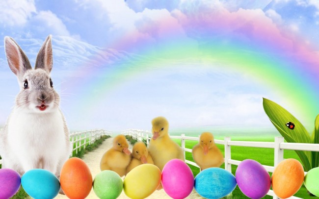 easter-bunny-lane-clouds-colored-easter-eggs-ducklings-ducks-1200x1920