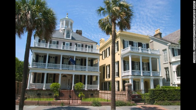 Antebellum houses on South Battery Street, Charleston, South Carolina