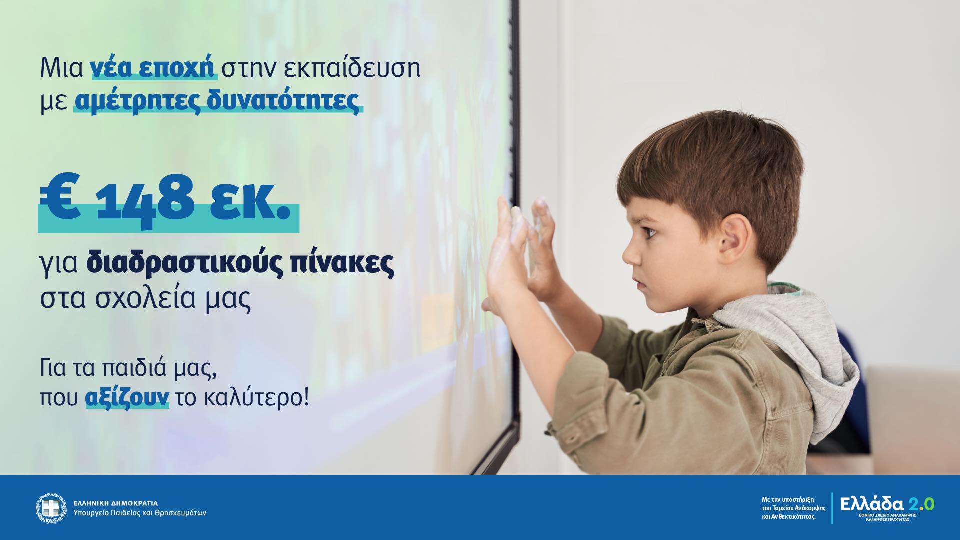 H καλή είδηση της ημέρας! Οι διαδραστικοί πίνακες "έρχονται" σε όλα τα σχολεία