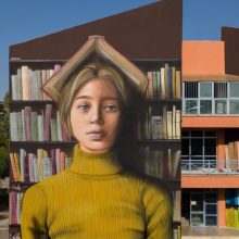 Ένα εντυπωσιακό γκράφιτι για την αξία του βιβλίου κοσμεί σχολείο του Χαλανδρίου (εικόνες)